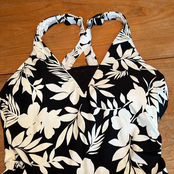 Lands’ End Swimsuit 1-piece black and white XXL - Picture 4 of 16